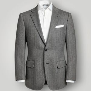 EDDIE BAUER Men's Blazer Sport Coat 2-Button Jacket Wool/Angora Herringbone 42